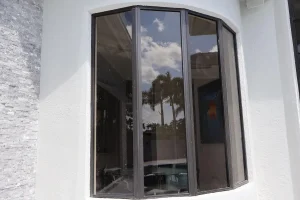 Modern Bay Window with Black Frame- NF Home Improvements
