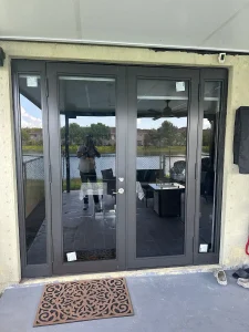 New black framed front door installed- NF Home Improvements